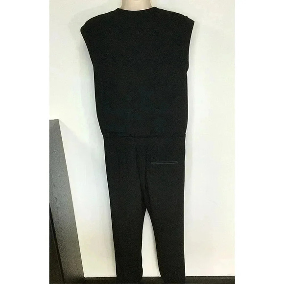 J. Crew Womens Black Sleeveless Lined Asymmetric Zip Jumpsuit One-Piece Size 4 - Picture 3 of 15